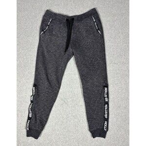 Hollister Joggers Men's Logo Spellout Dark Gray Sweatpants Comfort Size Medium